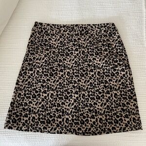 LOFT Leopard Jacquard Pocket Skirt